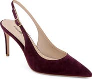 L'AGENCE Vichy II Leather Trimmed Pointed Toe Slingback Pump