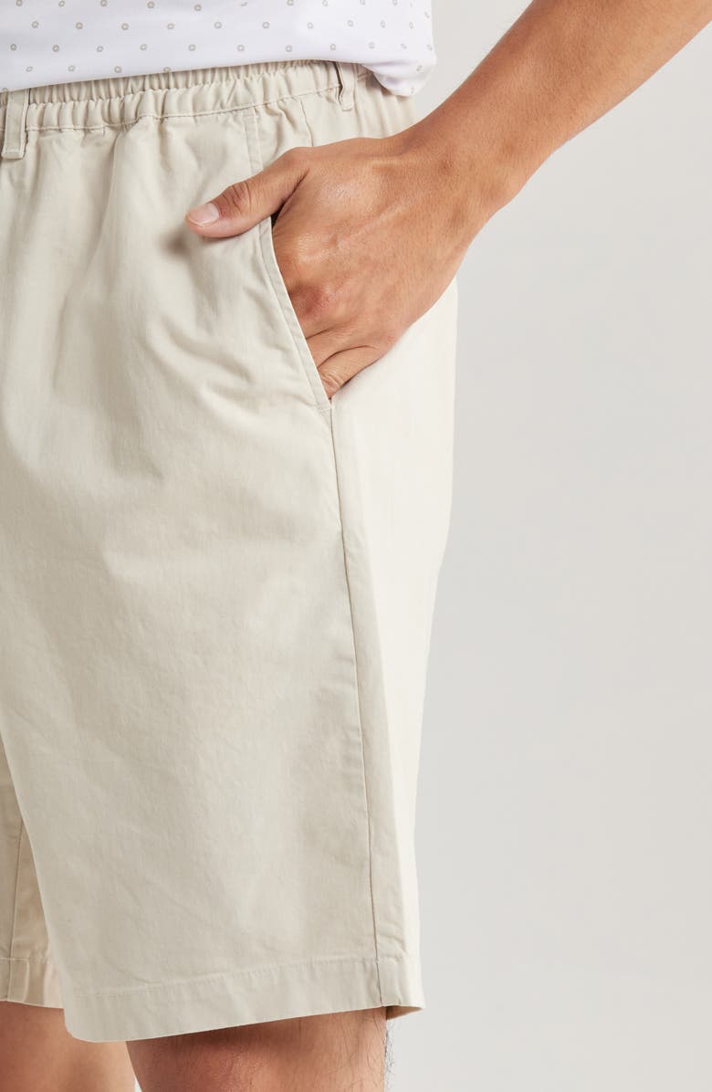 Quiet Golf Monogram Stretch Cotton Twill Shorts, Alternate, color, Bone