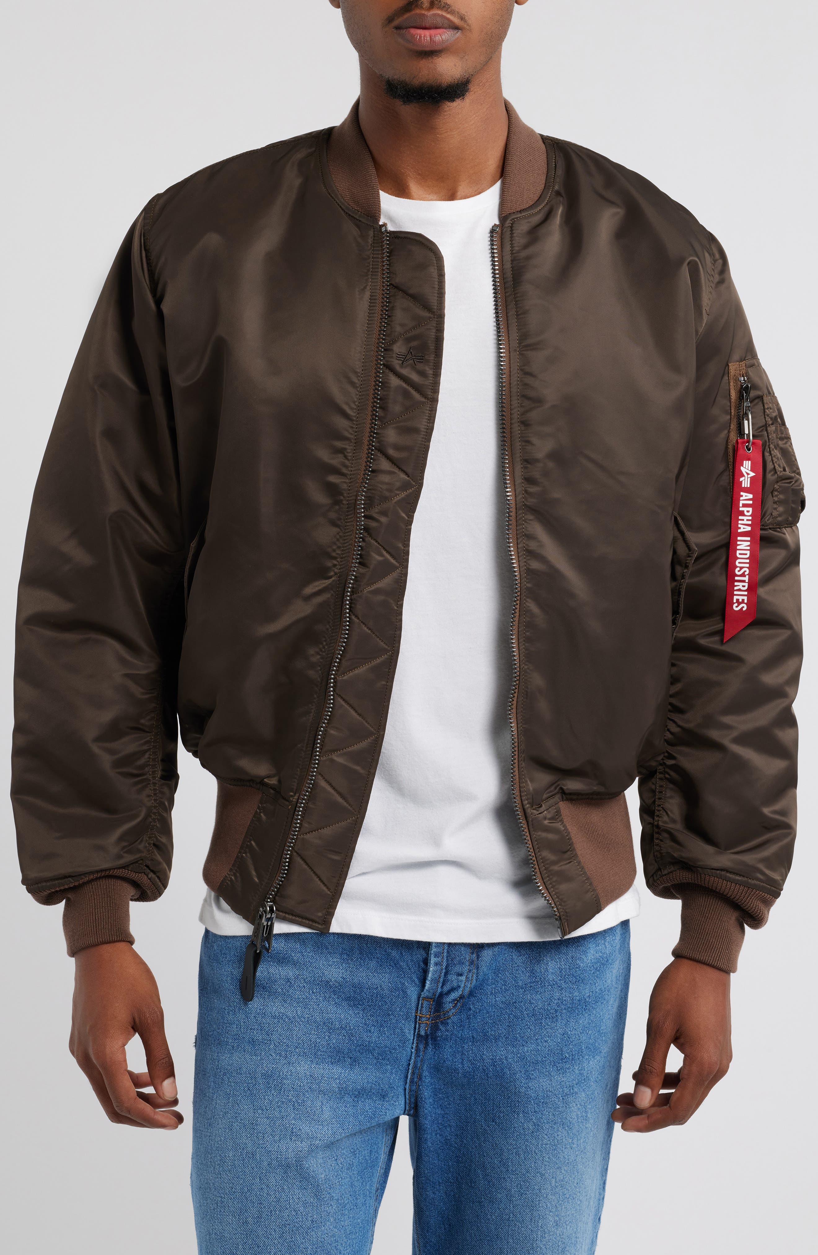 Alpha Industries MA-1 Reversible Bomber Jacket in Chocolate 