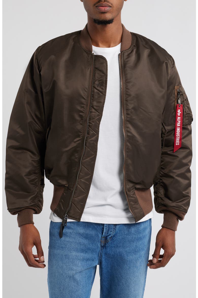 MA-1 Reversible Bomber Jacket, Main, color, CHOCOLATE