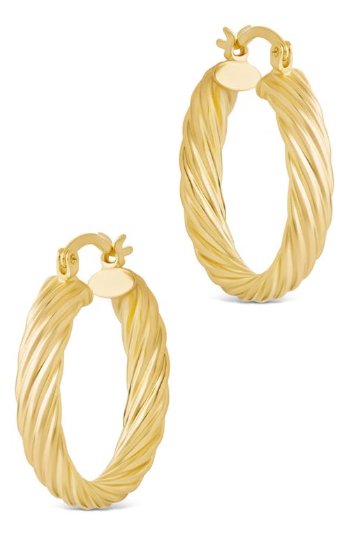 Sterling Forever Tilbury Twisted Hoop Earrings In Gold