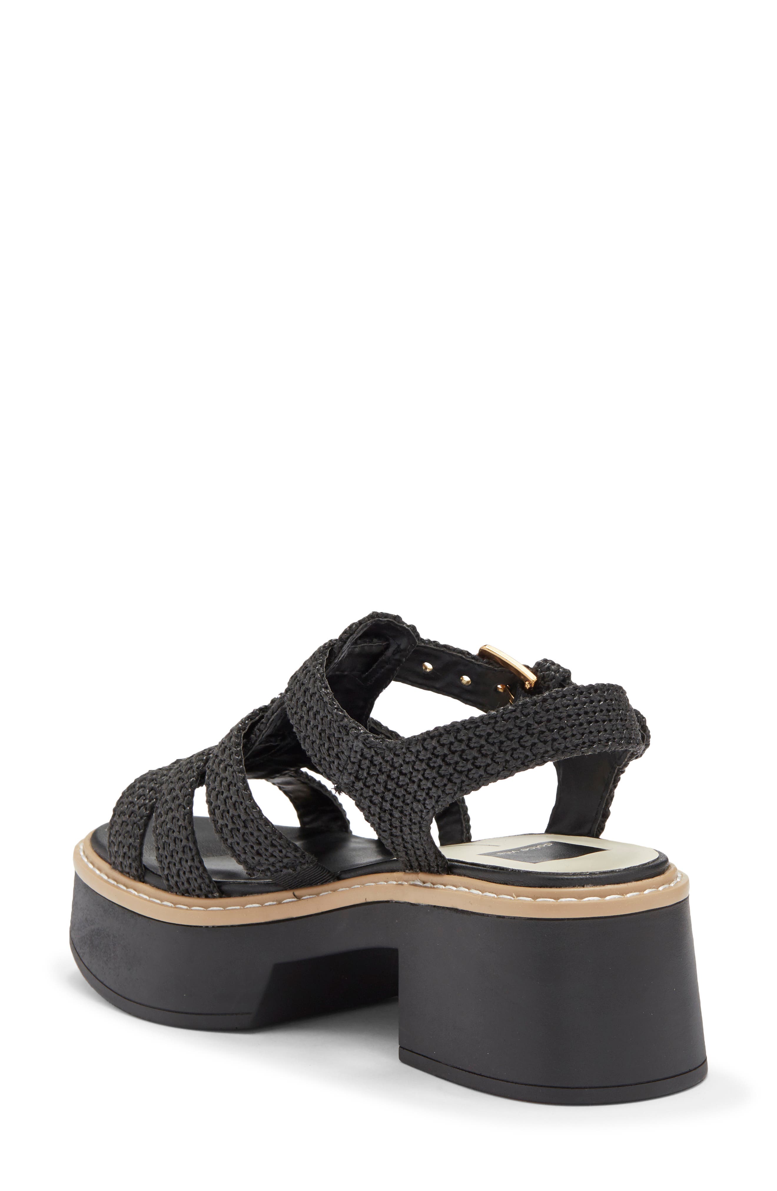 Dolce Vita Liani Platform Sandal, Alternate, color, Onyx Raffia