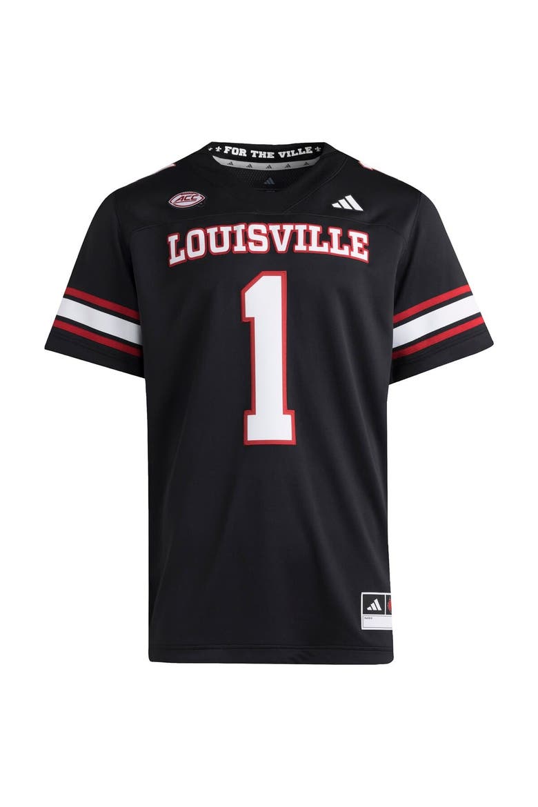 Men's adidas #1 Black Louisville Cardinals Premier Strategy Jersey, Alternate, color, Black