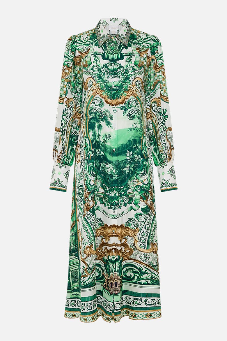 Waist Tie Shirt Dress Corridor Of Calm, Alternate, color, Corridor Of Calm