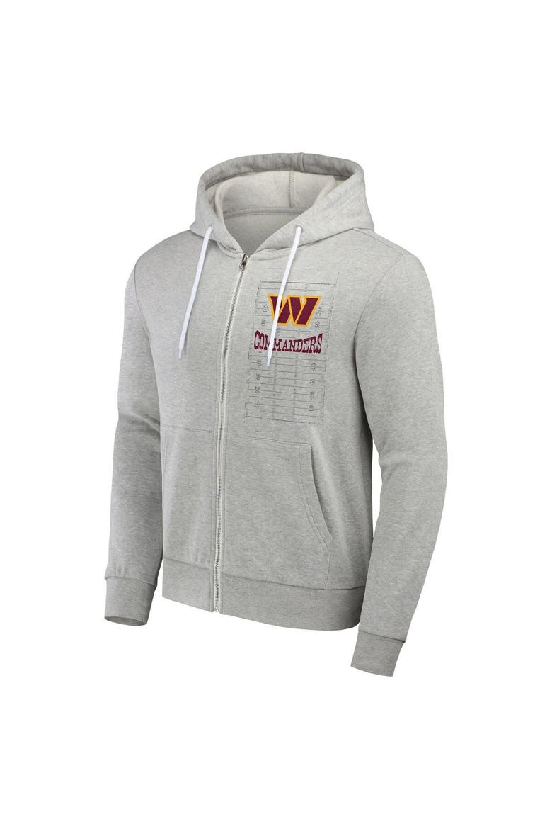 Men's NFL x Darius Rucker Collection by Fanatics Heather Gray Washington Commanders Domestic Full-Zip Hoodie, Alternate, color, Heather Gray