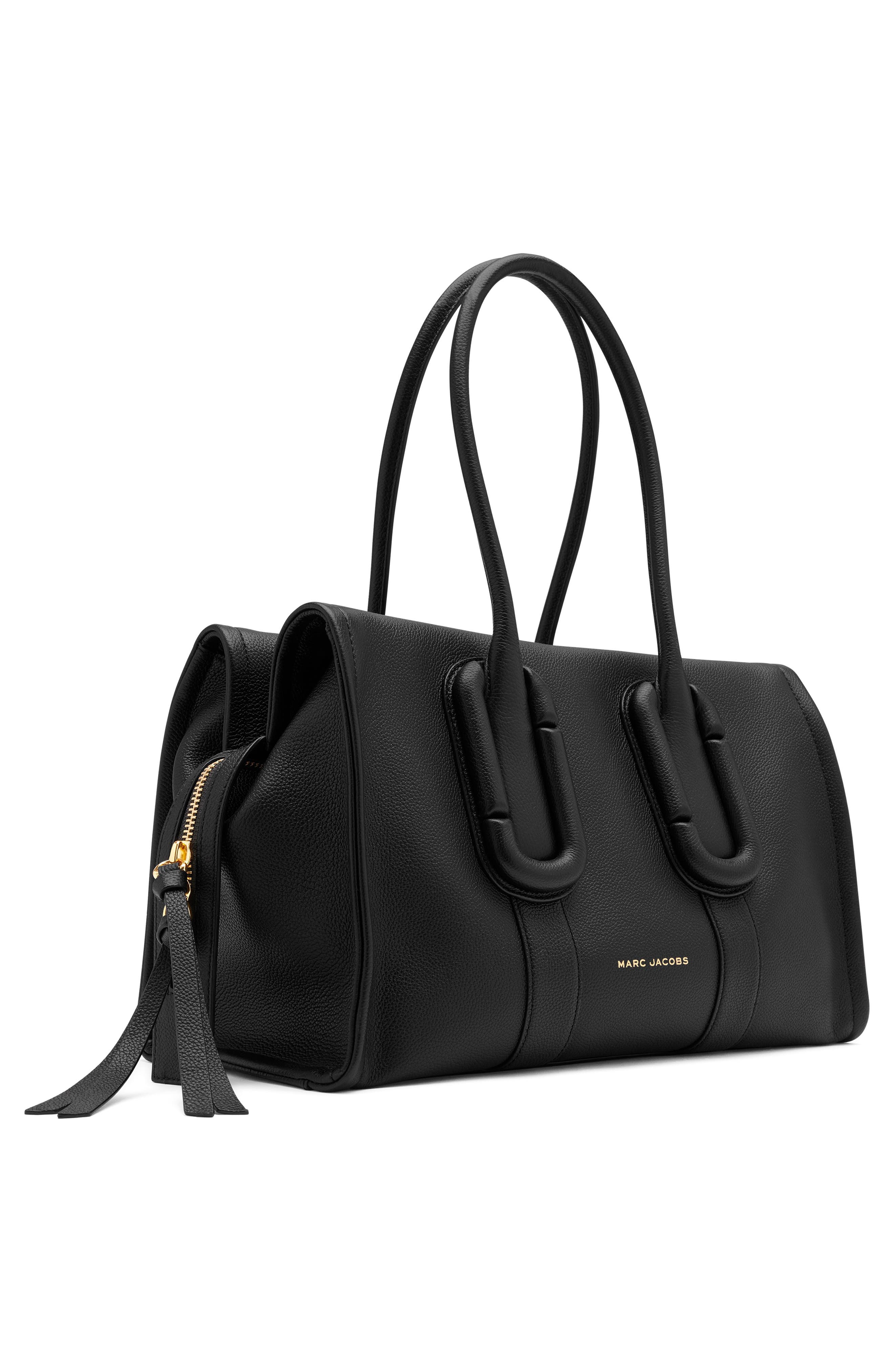 Babe City Leather Tote, Alternate, color, BLACK