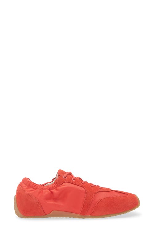 Rag & Bone Emilee Ballet Twill And Suede Slim Runner Sneakers In Red