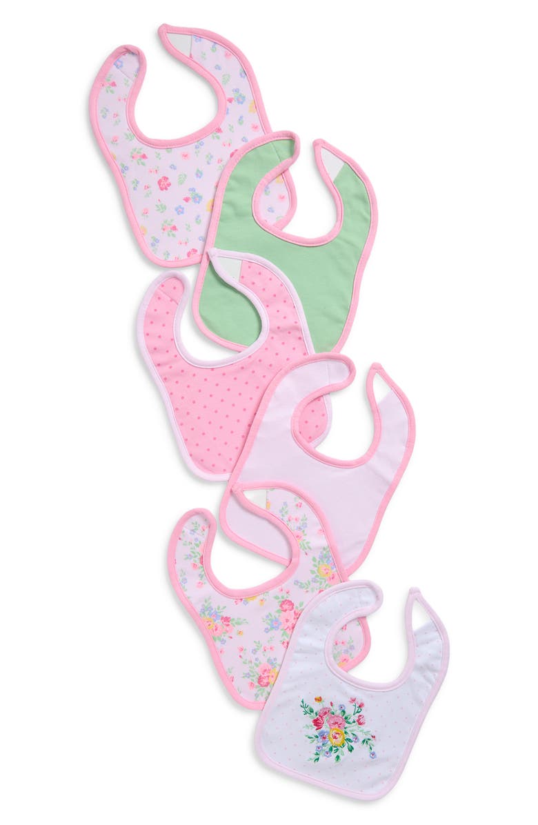 Little Me 6-Pack Assorted Bouquet Bibs, Main, color, Pink Multi