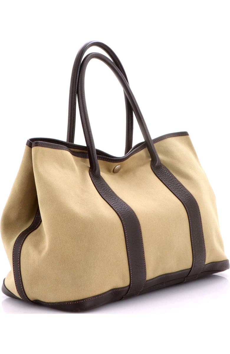 Pre-Owned Hermes Garden Party Tote Toile and Leather 36, Alternate, color, Khaki