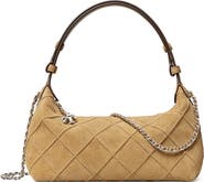 Tory Burch Fleming Pochette Quilted Suede Shoulder Bag