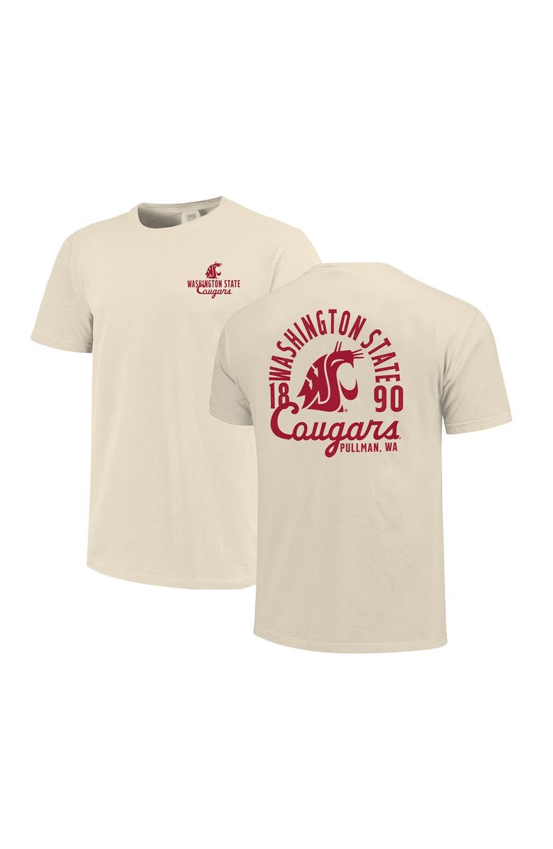 IMAGE ONE Men's Cream Washington State Cougars Comfort Colors Mascot Overlay T-Shirt, Alternate, color,