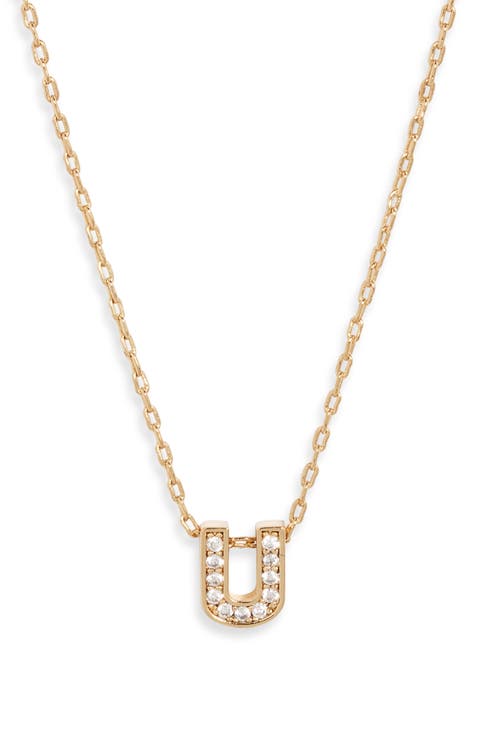 Pavé Cubic Zirconia Initial Necklace
