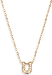 Nordstrom Pavé Cubic Zirconia Initial Necklace