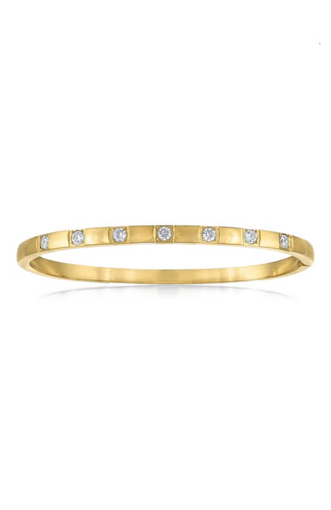Polished Cubic Zirconia Bangle Bracelet