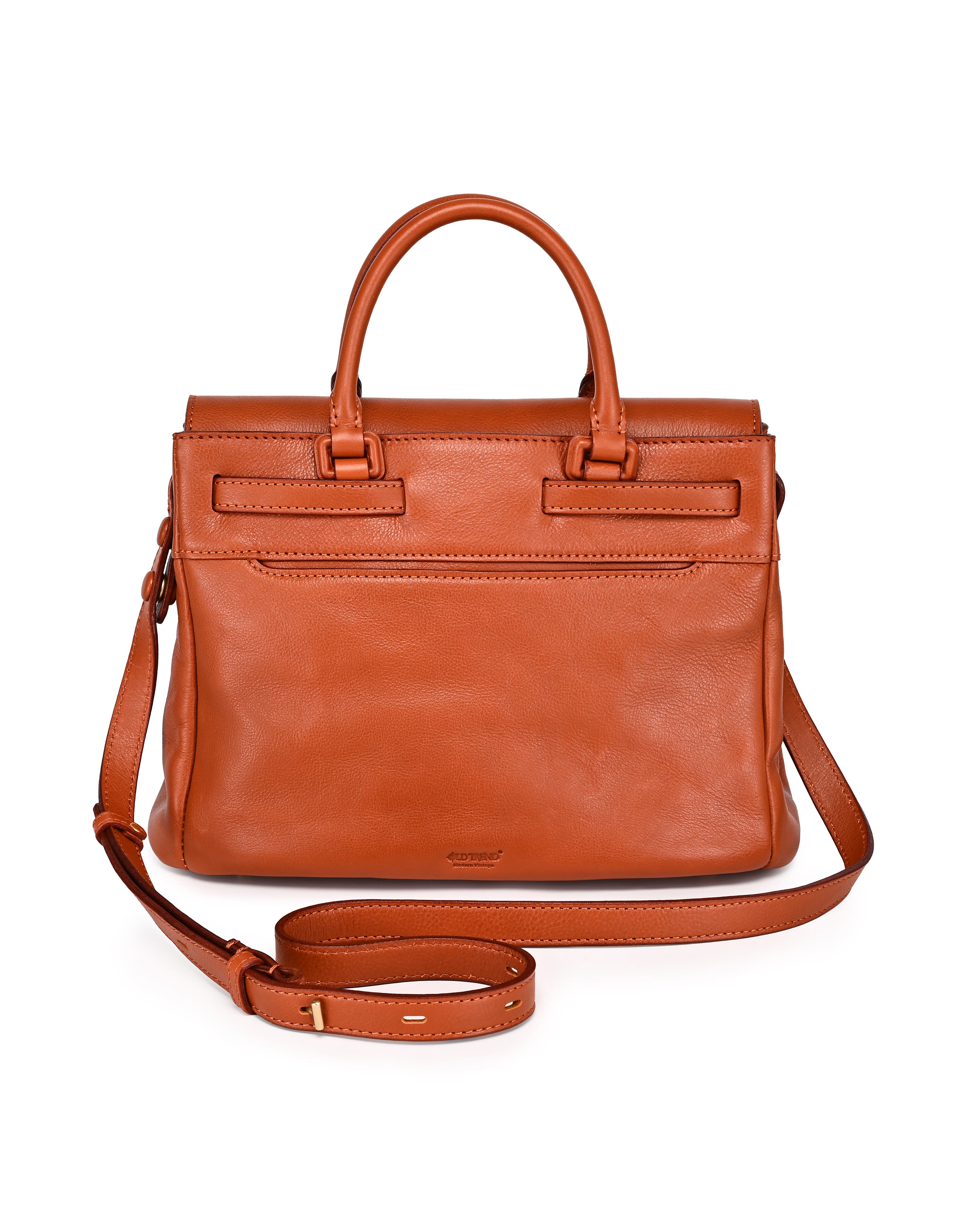 OLD TREND Wishbone Genuine Leather Structured Heritage Satchel, Alternate, color, Cognac