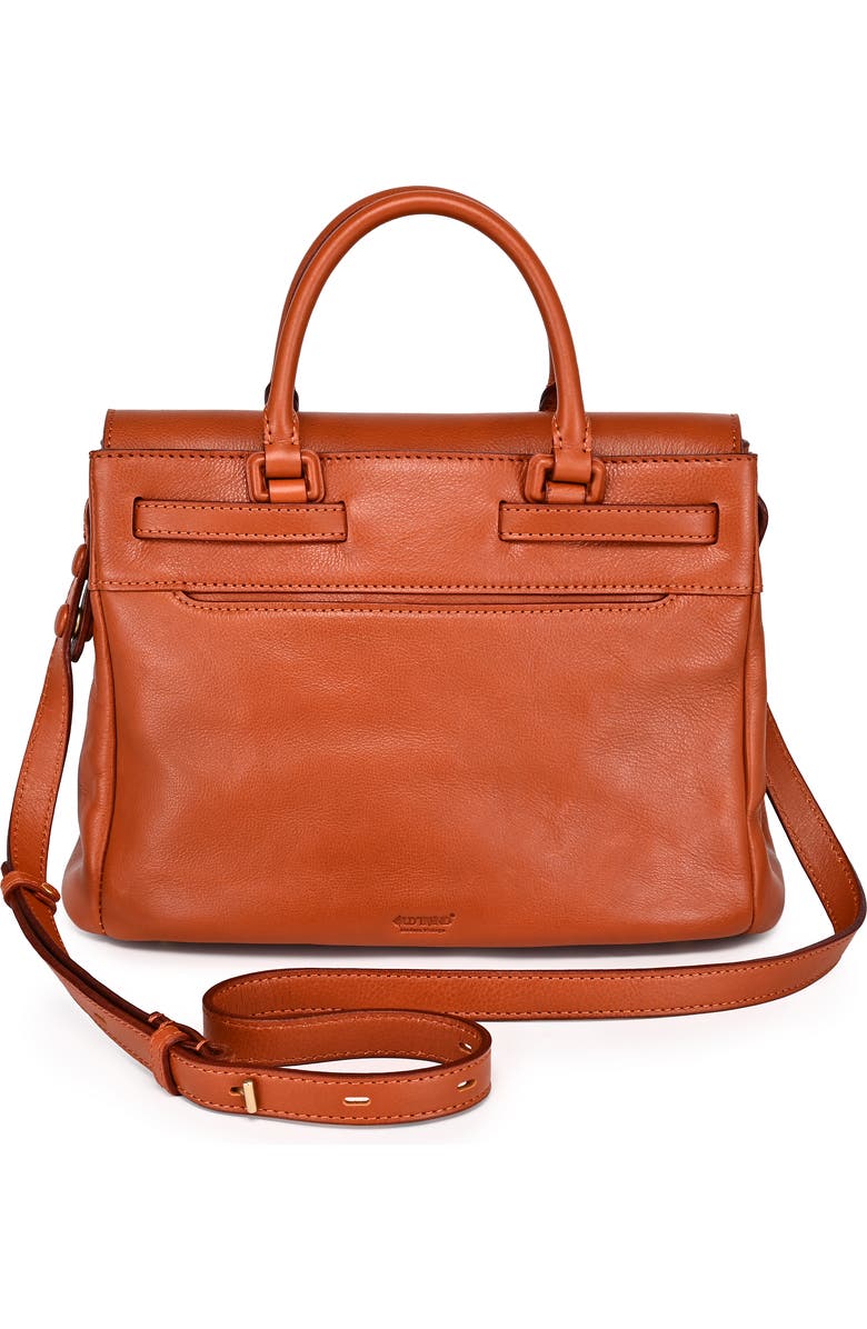 OLD TREND Wishbone Genuine Leather Structured Heritage Satchel, Alternate, color, Cognac