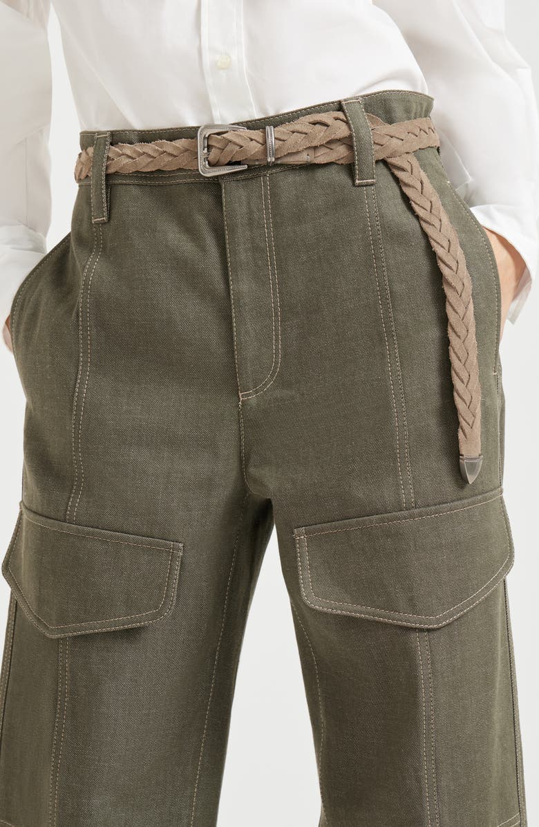 Brunello Cucinelli Square cargo trousers, Alternate, color, Olive