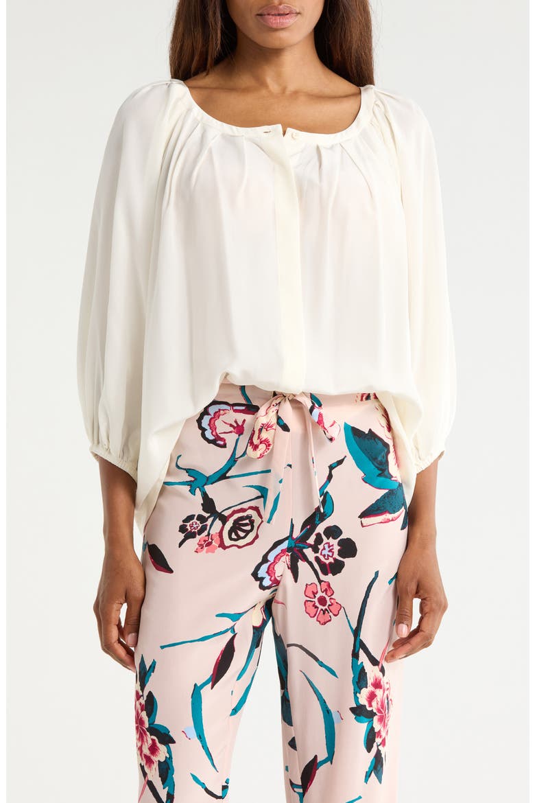 Eden Silk Long Sleeve Top, Main, color, IVORY