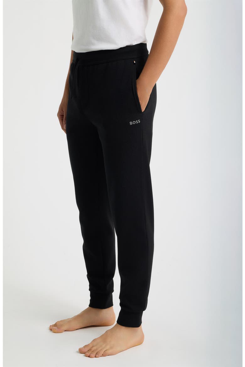 Waffle Knit Joggers, Alternate, color, BLACK