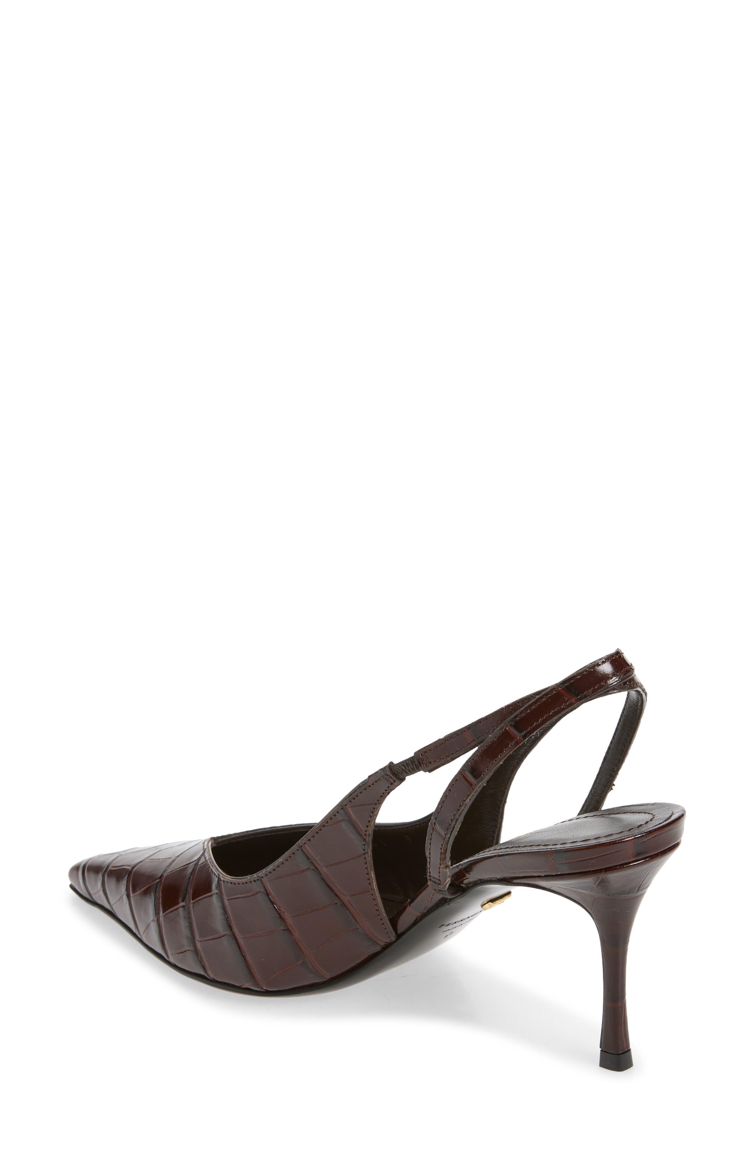 Croc Embossed Slingback Pump, Alternate, color, TESTA DI MORO
