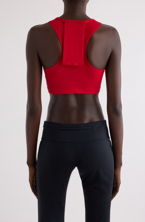 Courrèges Technical Jersey Scuba Bra Top In Ruby