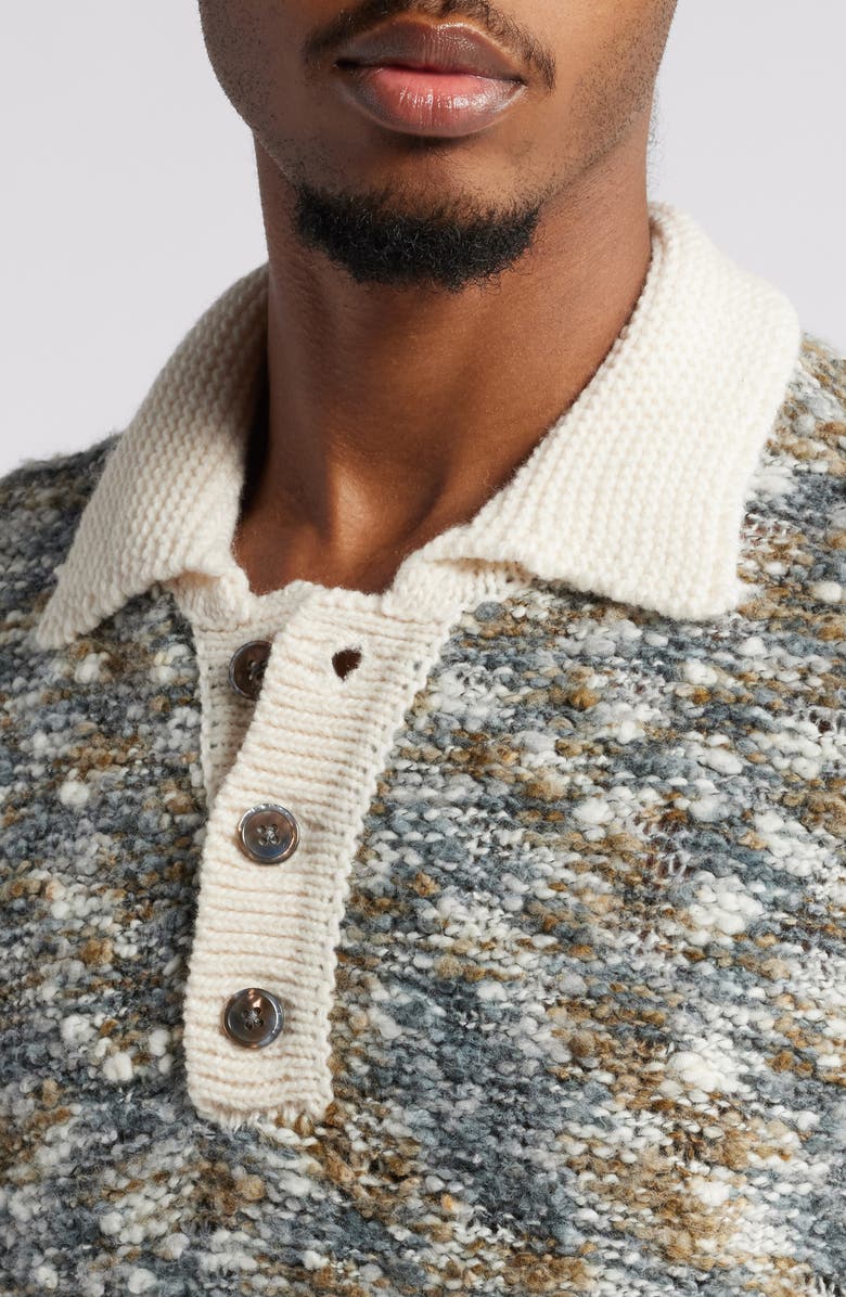 Obey Reuben Textured Long Sleeve Polo Sweater, Alternate, color, 