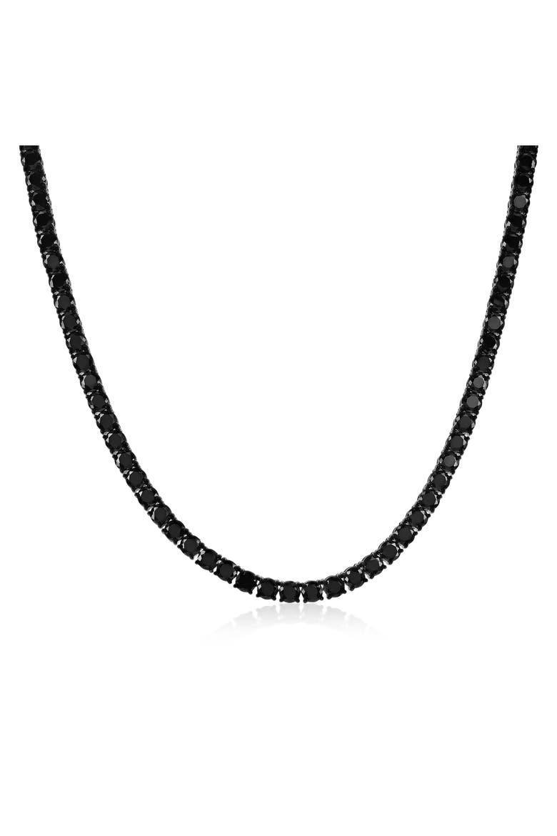 Men's Cubic Zirconia Tennis Necklace, Main, color, BLACK