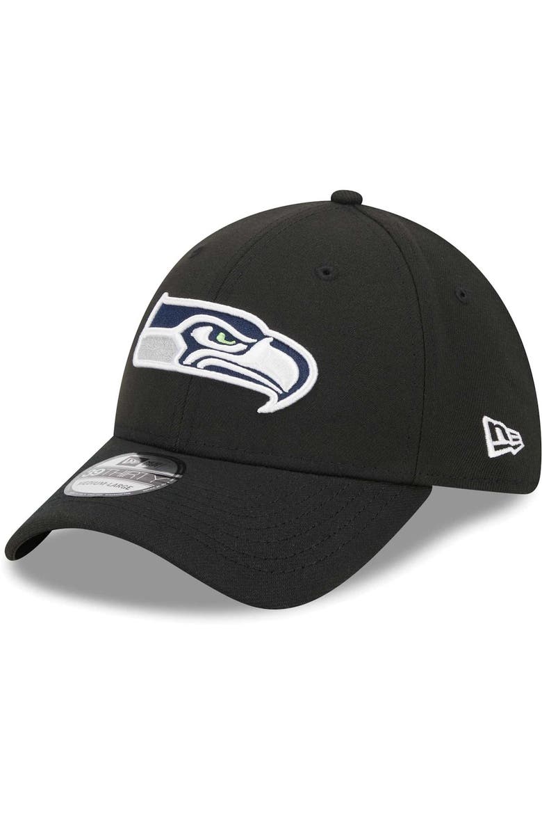 Men's New Era Black Seattle Seahawks  Main 39THIRTY Flex Hat, Alternate, color, Black