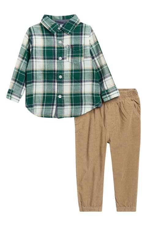 Flannel Button-Up Shirt & Pants Set (Baby)