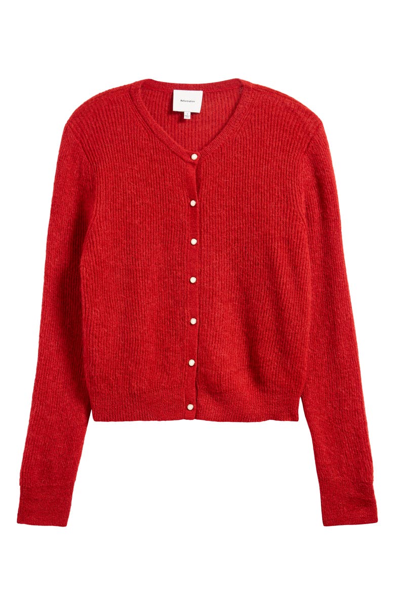 Reformation Cece Alpaca Blend Rib Cardigan, Main, color,