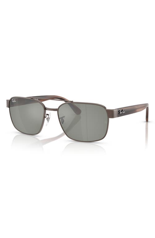 Ray Ban Rb3751 Sunglasses Havana Brown Frame Green Lenses 61-17 In Copper