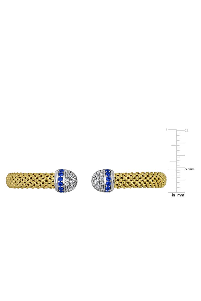 Cubic Zirconia Popcorn Open Bangle Bracelet, Alternate, color, Blue CZ