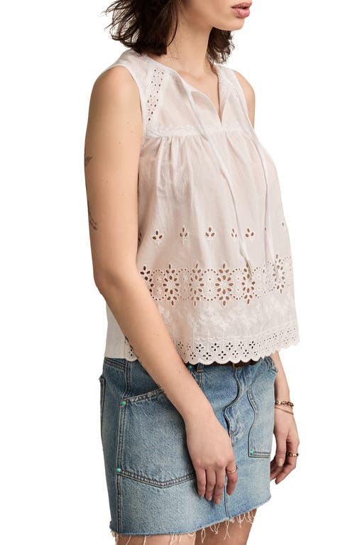 LUCKY BRAND LUCKY BRAND EYELET EMBROIDERED COTTON TANK