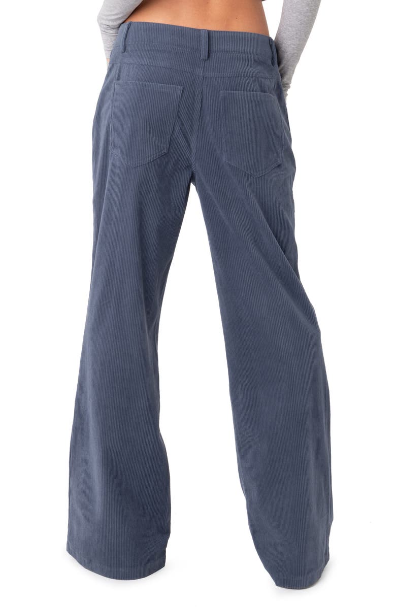 EDIKTED Dawn High Waist Wide Leg Corduroy Pants, Alternate, color, Blue