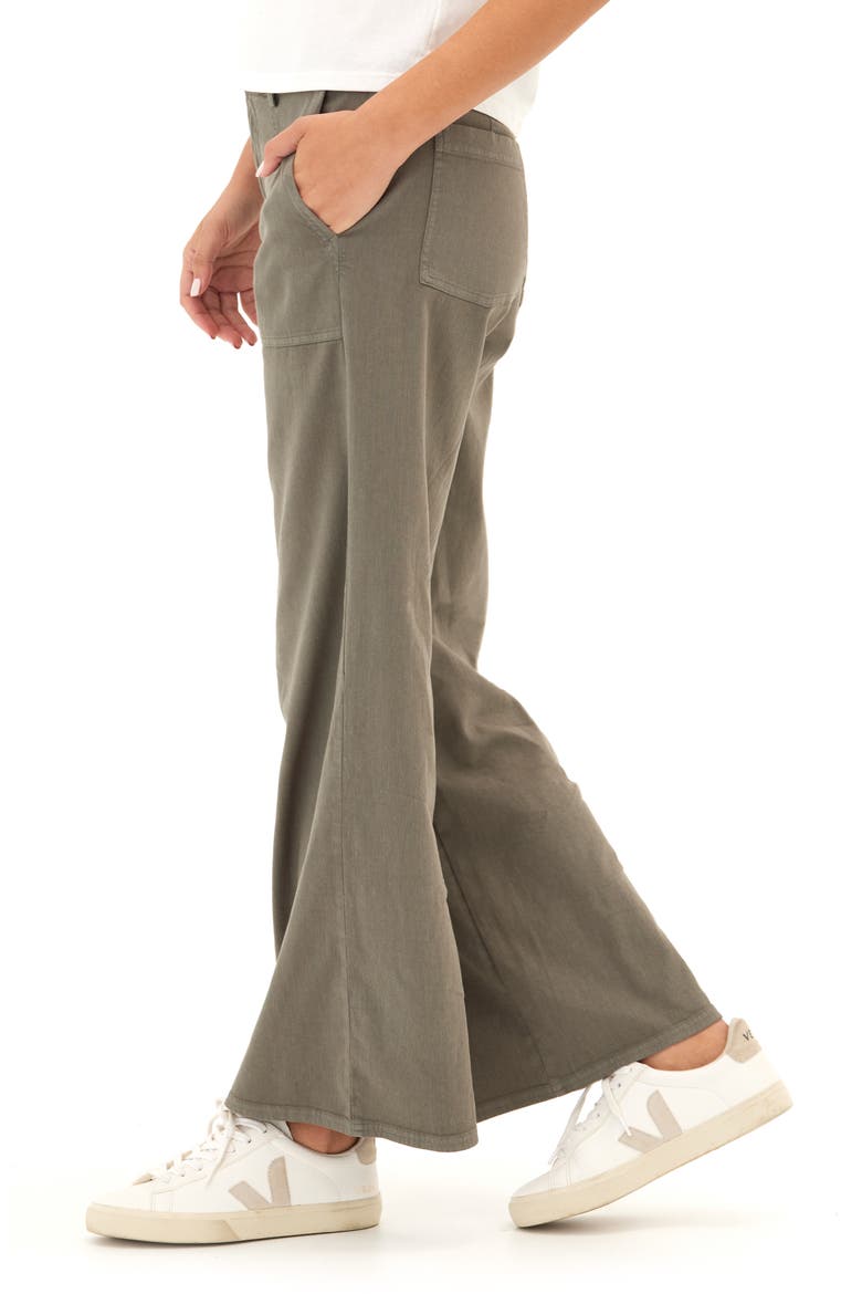 Pamela Stretch Twill Wide Leg Pants, Alternate, color, ARTICHOKE