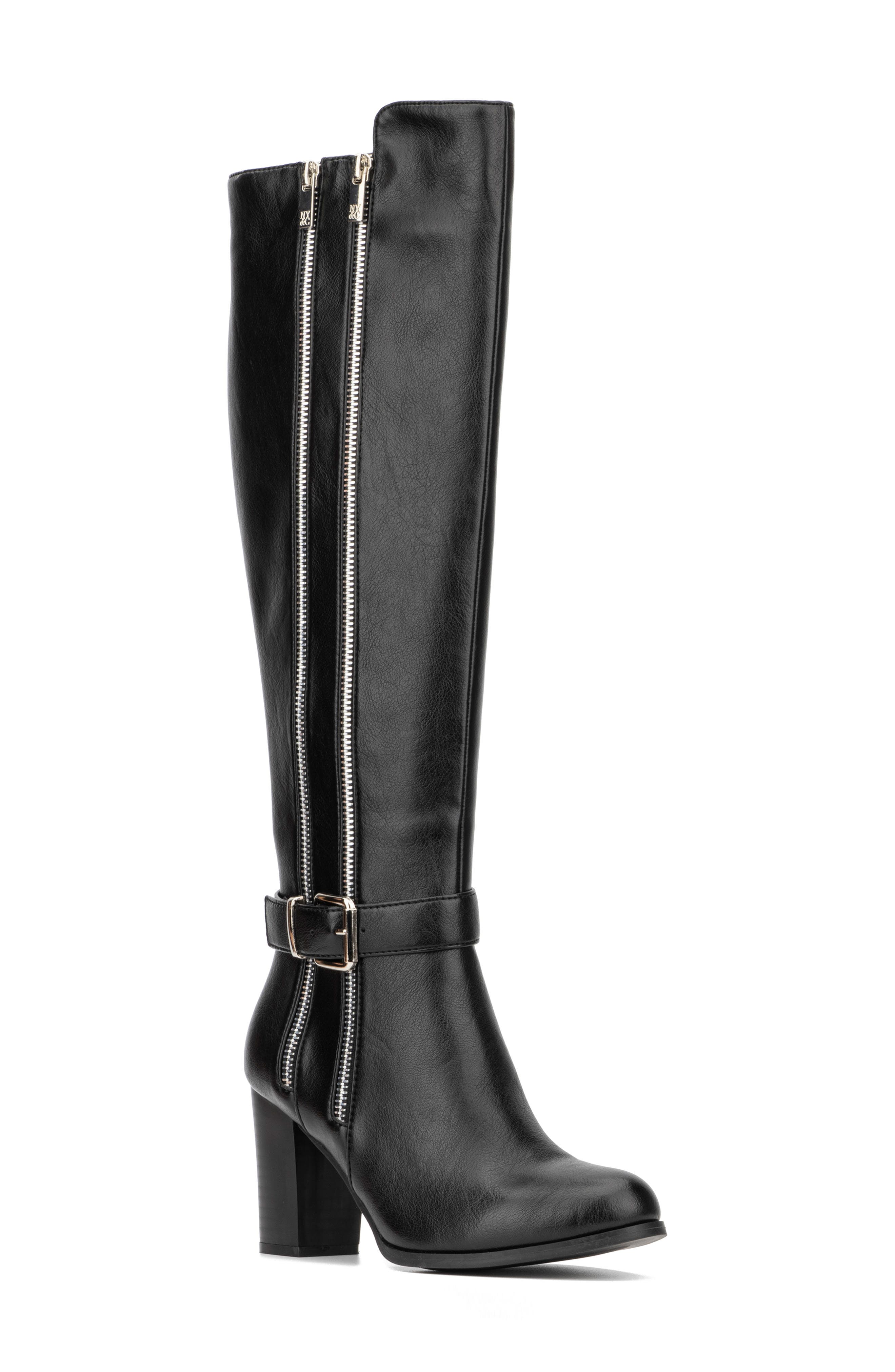 NEW YORK AND COMPANY Andrina Faux Leather Zip Tall Boot
