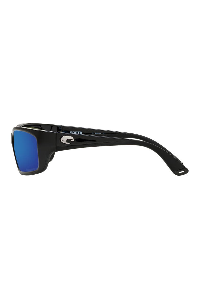 62mm Waypoint Rectangluar Polaraized Sunglasses, Alternate, color, SHINY BLACK