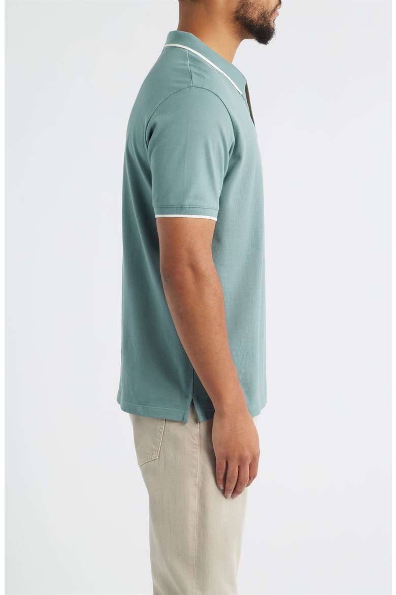 Piqué Johnny Collar Polo, Alternate, color, LIGHT BLUE