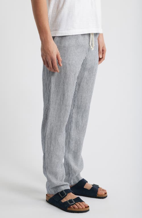 Alex Crane Bo Linen Drawstring Pants In Lines