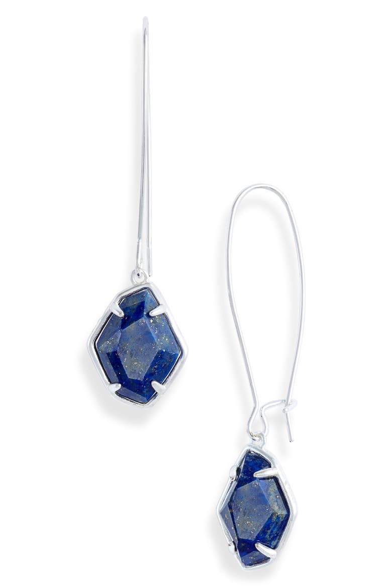 Ellington Drop Earrings, Main, color, SILVER/ BLUE LAPIS