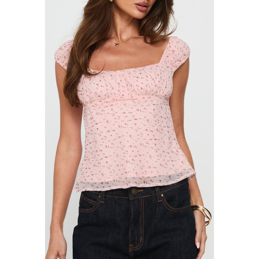 Princess Polly Crush It Floral Babydoll Top In Pink