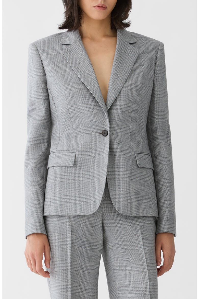 Single Button Wool Blazer, Main, color, NICKEL MULTI