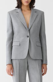 Lafayette 148 New York Single Button Wool Blazer