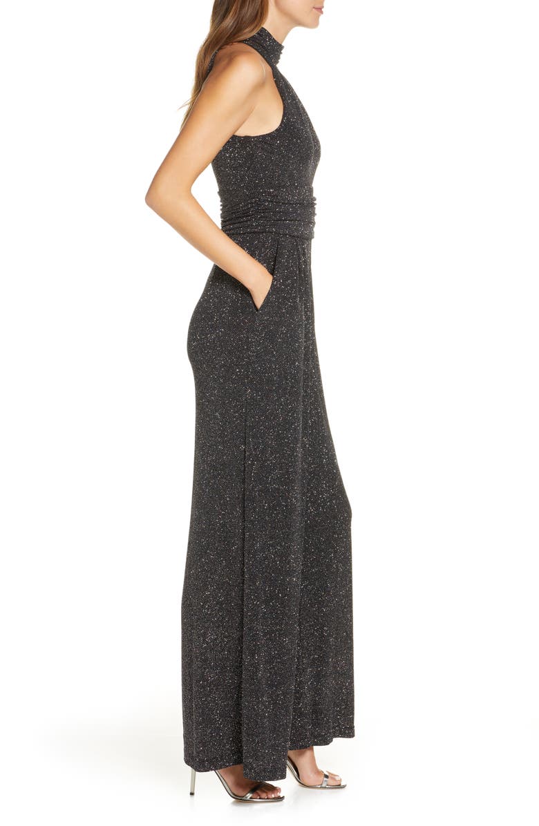Eliza J Glitter Halter Jumpsuit, Alternate, color, 