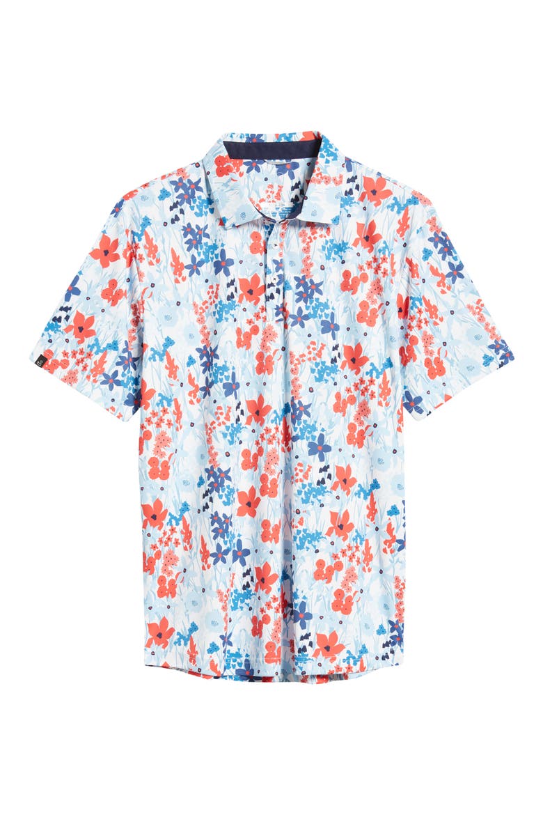 Lundy Floral Golf Polo, Alternate, color, HORIZON BLUE