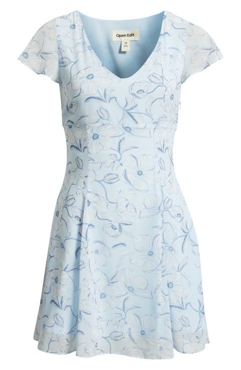Floral Print Fit & Flare Minidress