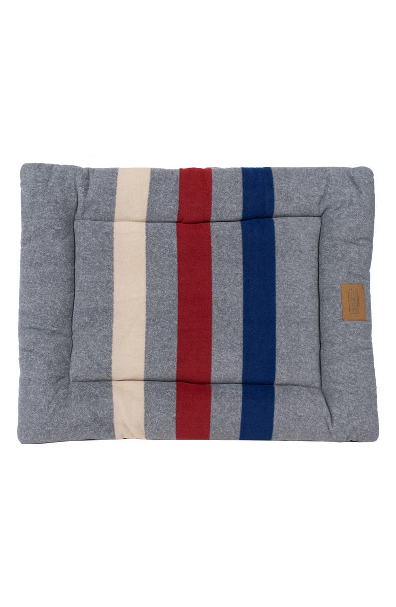 Pendleton Fleece Comfort Cushion, Alternate, color, Cabin Stripe Gray