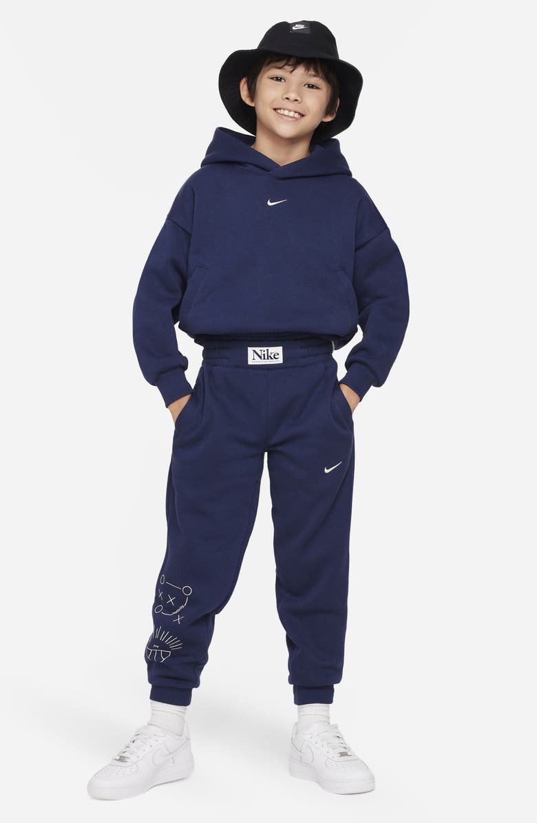 Nike Kids' Fleece Basketball Joggers, Alternate, color, Midnight Navy/ White