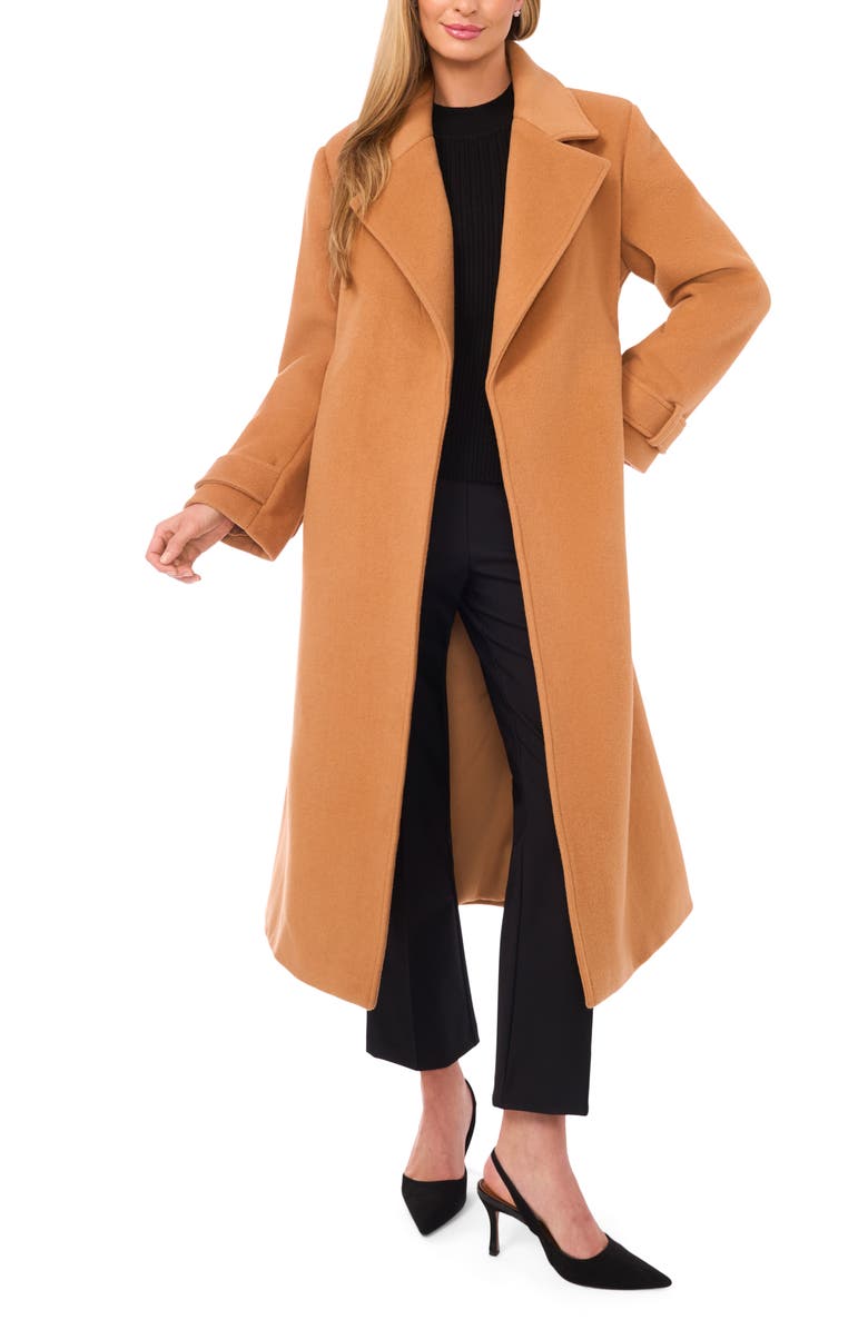 Ted Baker Wool Blend Wrap Coat, Alternate, color, Nougat
