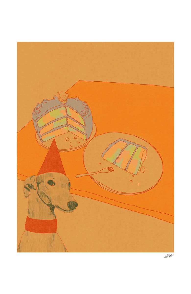 Stephanie Browne Art Dog Party Print, Main, color, Multi
